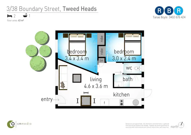 Floorplan of Homely unit listing, 3/38 Boundary Street, Tweed Heads NSW 2485