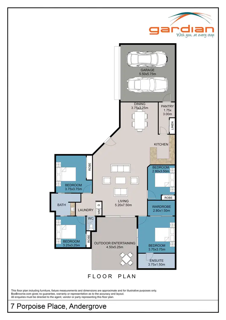 Floorplan of Homely house listing, 7 Porpoise Place, Andergrove QLD 4740