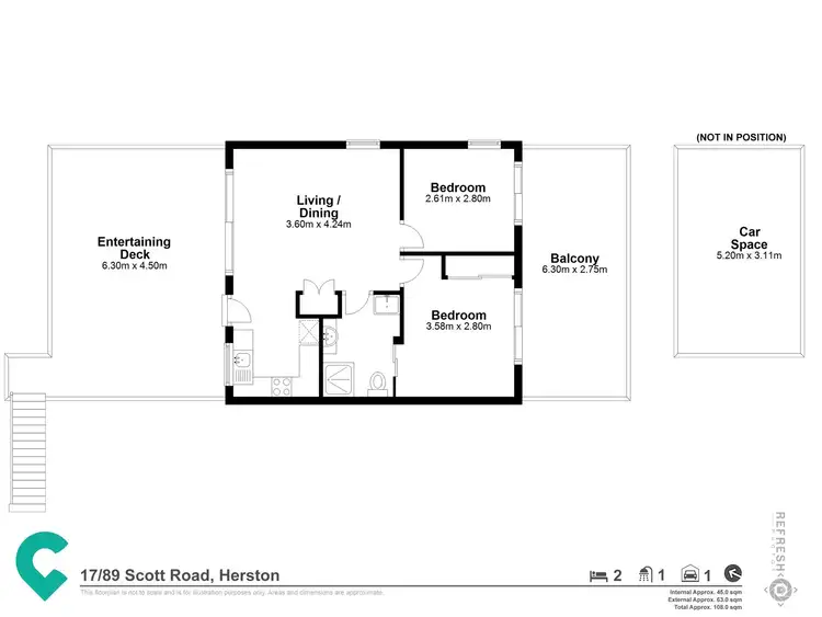 Floorplan of Homely apartment listing, 17/89 Scott Road, Herston QLD 4006
