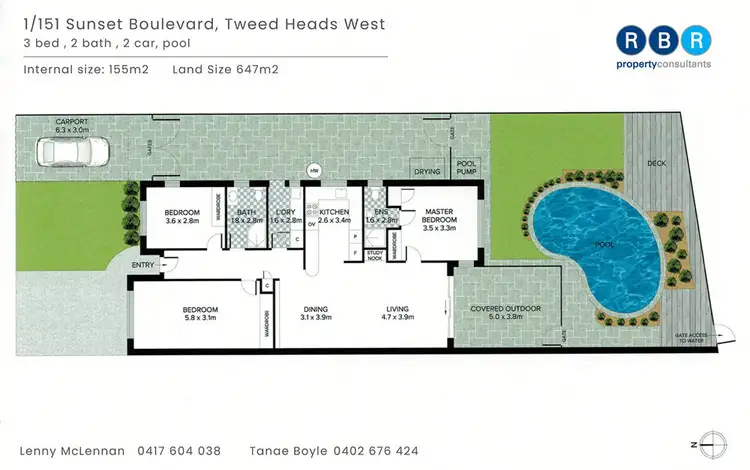 Floorplan of Homely semi-detached listing, 1/151 Sunset Boulevard, Tweed Heads West NSW 2485