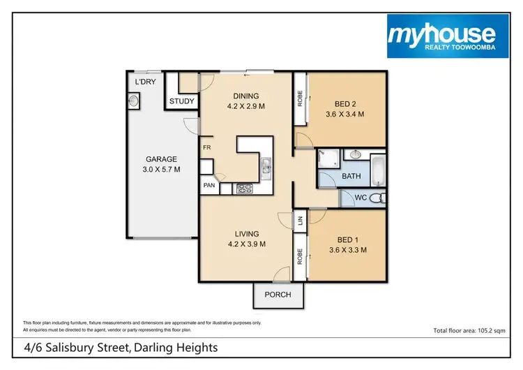 Floorplan of Homely unit listing, 4/6 Salisbury Street, Darling Heights QLD 4350