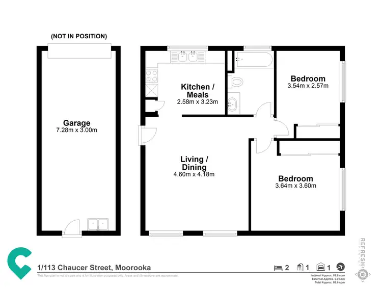 Floorplan of Homely unit listing, 1/113 Chaucer Street, Moorooka QLD 4105