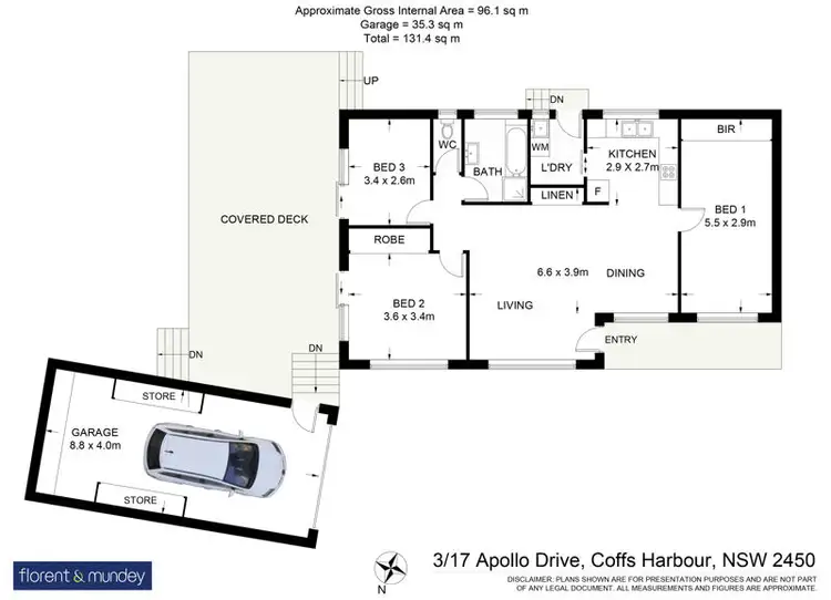Floorplan of Homely villa listing, 3/17 Apollo Drive, Coffs Harbour NSW 2450