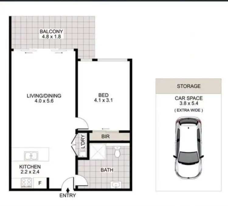 Floorplan of Homely apartment listing, 502/10 Stockyard Boulevard, Lidcombe NSW 2141