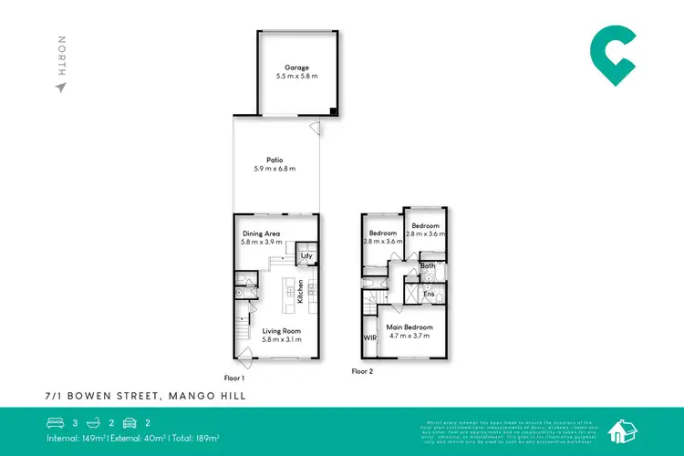 Floorplan of Homely townhouse listing, 7/1 Bowen Street, Mango Hill QLD 4509
