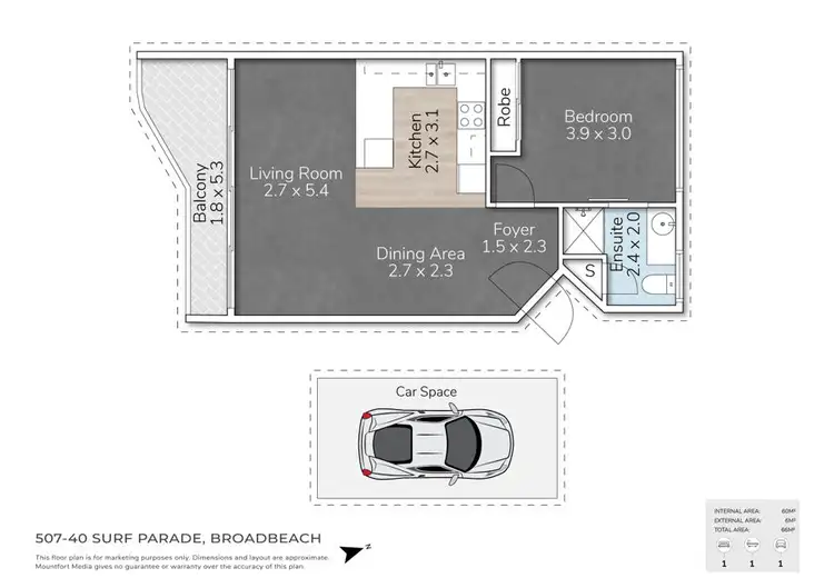 Floorplan of Homely apartment listing, 507/40 Surf Parade, Broadbeach QLD 4218