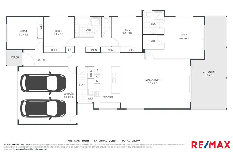 Floorplan of Homely house listing, 34 Lorikeet Place, Burnside QLD 4560