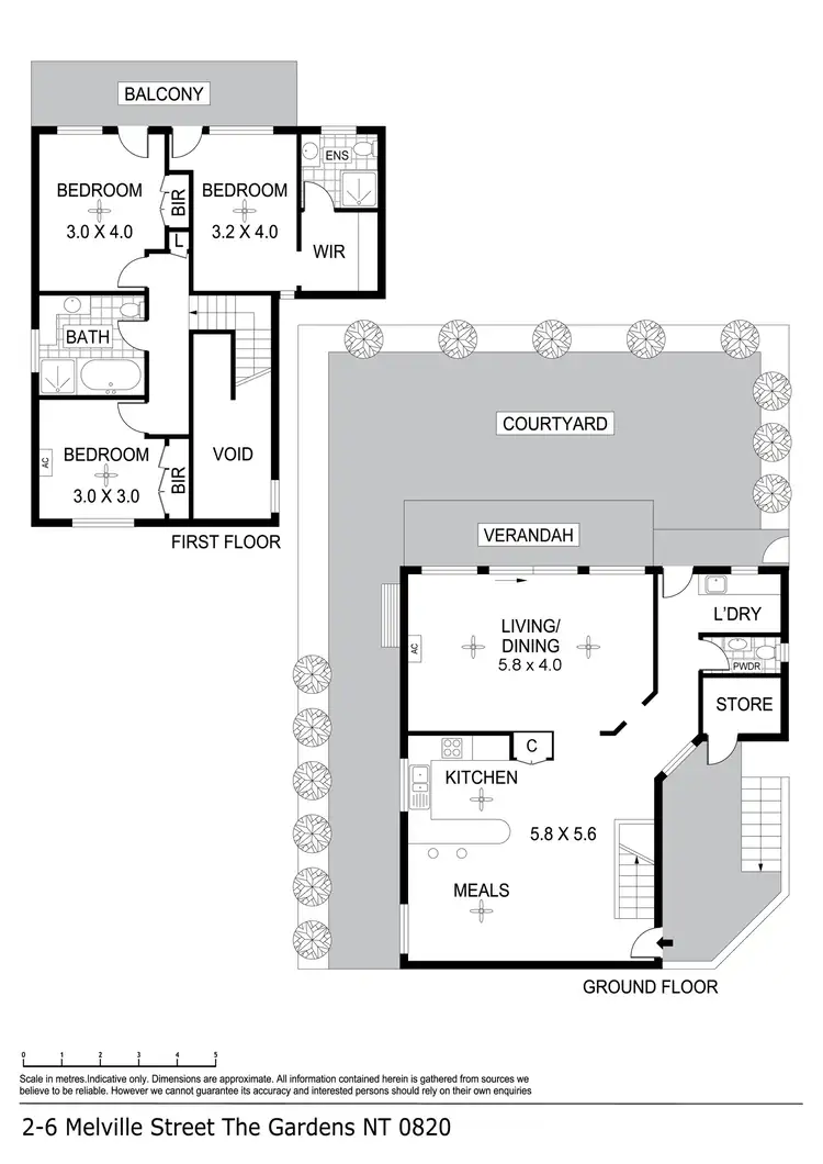 Floorplan of Homely townhouse listing, 2/6 Melville Street, The Gardens NT 820