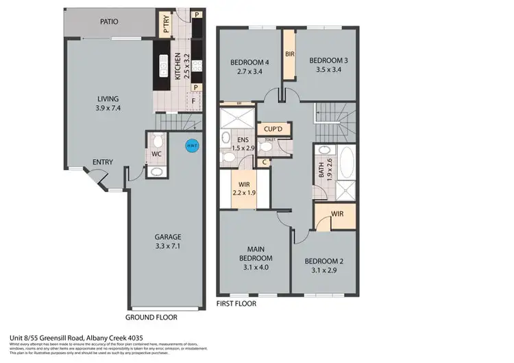 Floorplan of Homely townhouse listing, 8/55 Greensill Road, Albany Creek QLD 4035