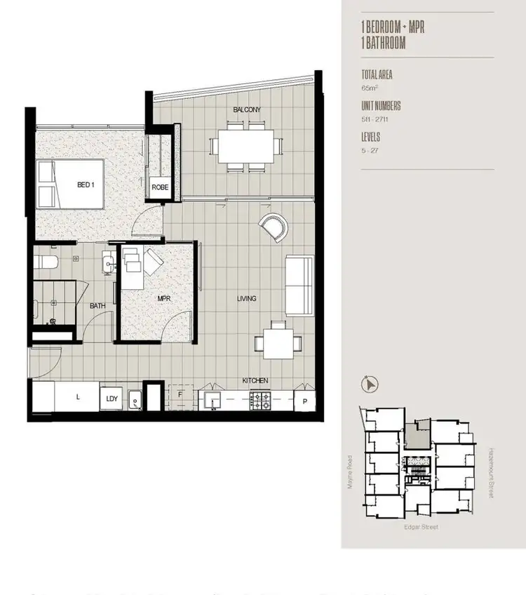 Floorplan of Homely apartment listing, 2511/37 Mayne Road, Bowen Hills QLD 4006