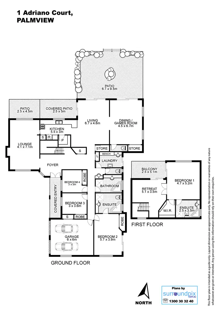 Floorplan of Homely house listing, 1 Adriano Court, Palmview QLD 4553