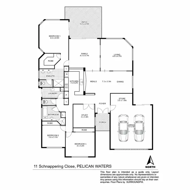 Floorplan of Homely house listing, 11 Schnappering Close, Pelican Waters QLD 4551