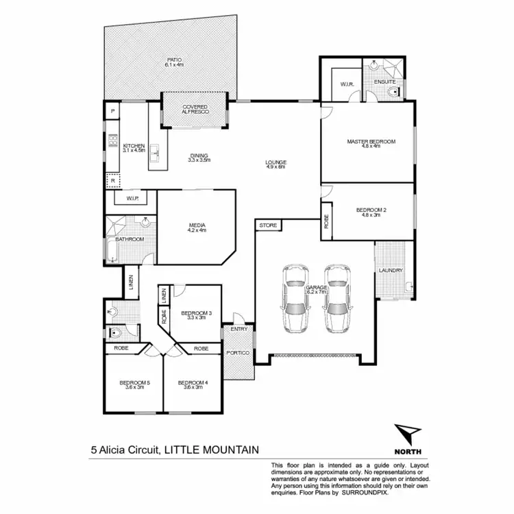 Floorplan of Homely house listing, 5 Alicia Circuit, Little Mountain QLD 4551
