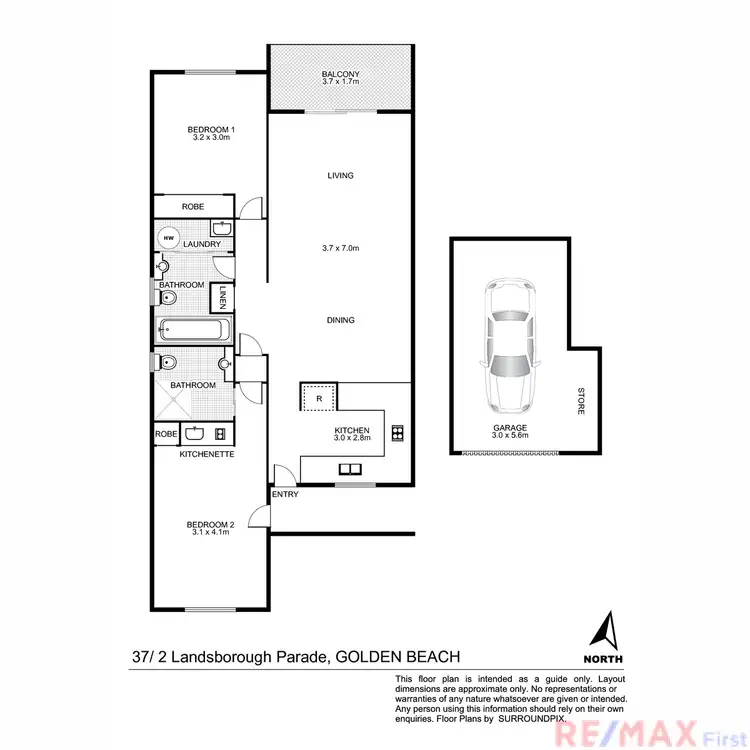 Floorplan of Homely unit listing, 37/2 Landsborough Parade, Golden Beach QLD 4551