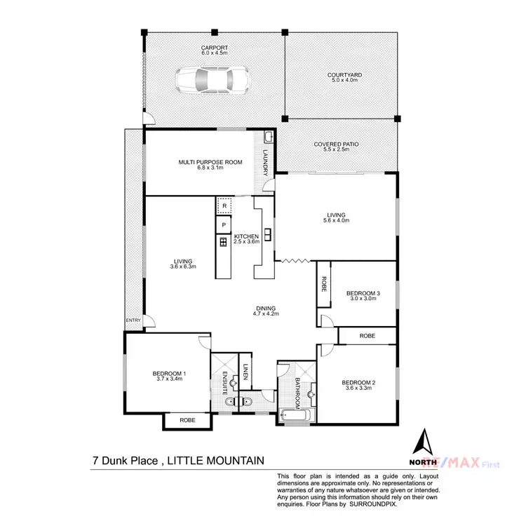 Floorplan of Homely house listing, 7 Dunk Place, Little Mountain QLD 4551