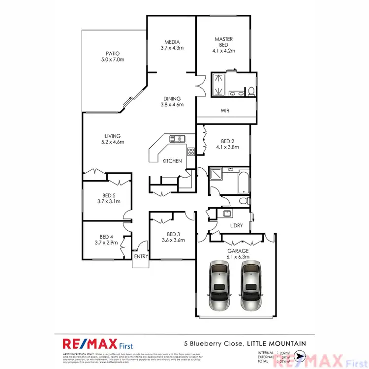 Floorplan of Homely house listing, 5 Blueberry Close, Little Mountain QLD 4551