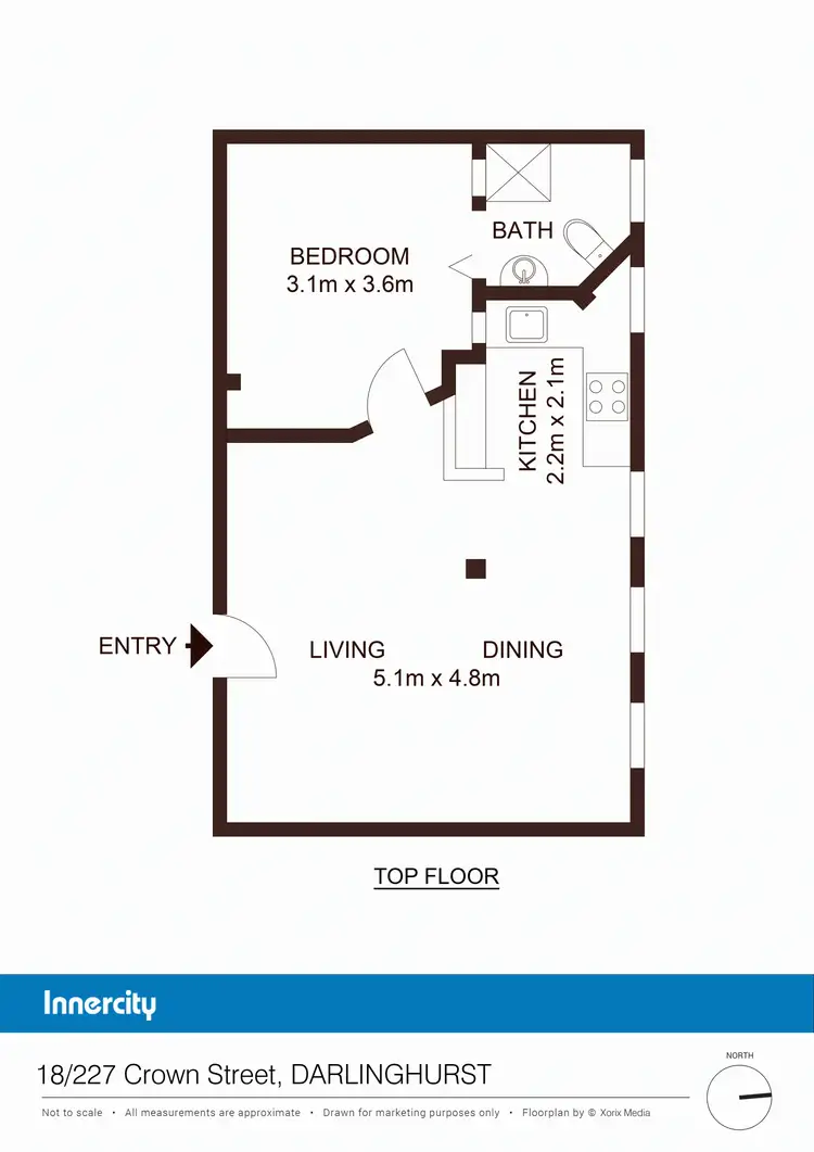 Floorplan of Homely apartment listing, 18/227 Crown St, Darlinghurst NSW 2010