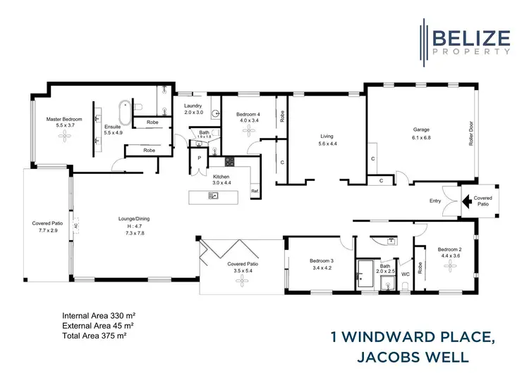 Floorplan of Homely house listing, 1 Windward Place, Jacobs Well QLD 4208