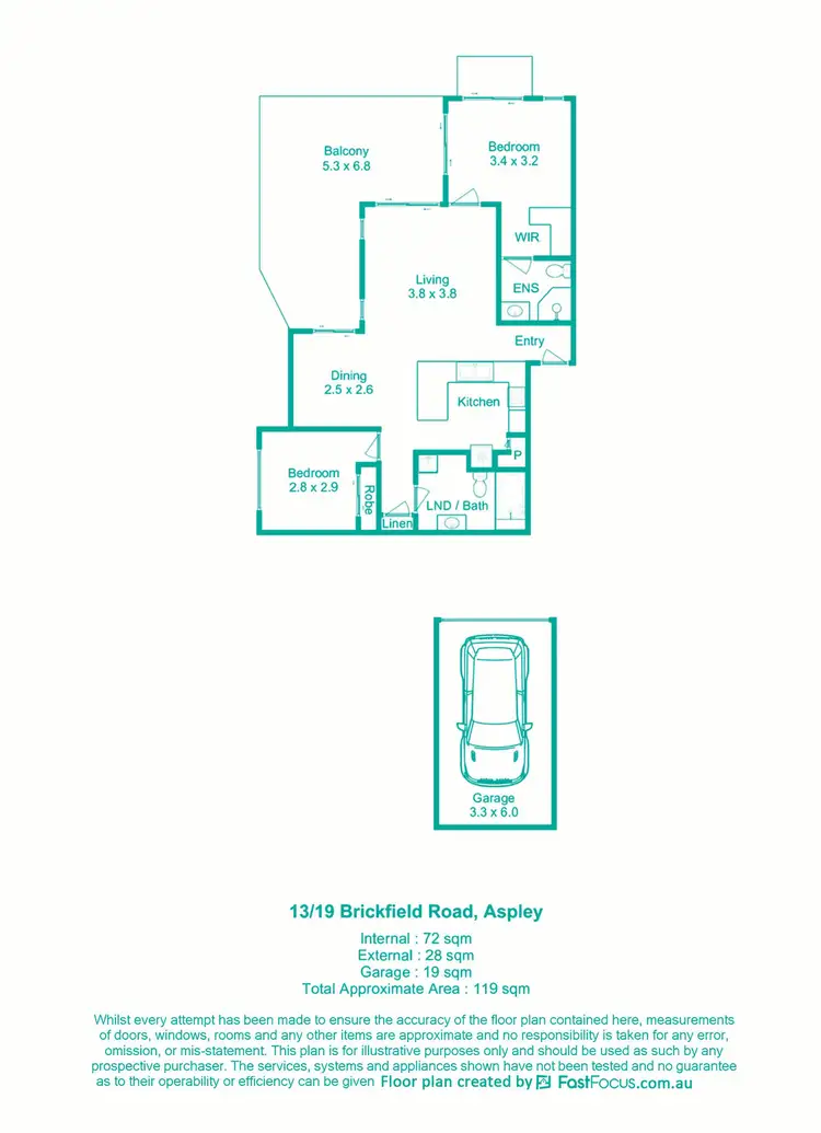 Floorplan of Homely unit listing, 13/23 Brickfield Road, Aspley QLD 4034