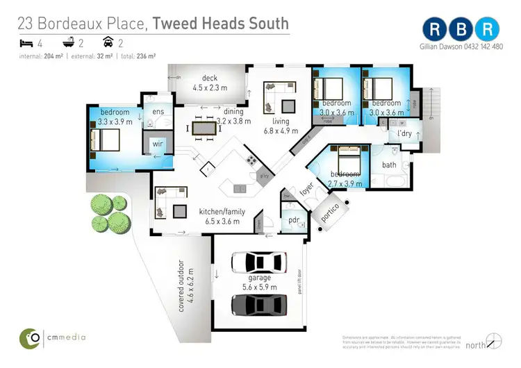 Floorplan of Homely house listing, 23 Bordeaux Place, Tweed Heads South NSW 2486