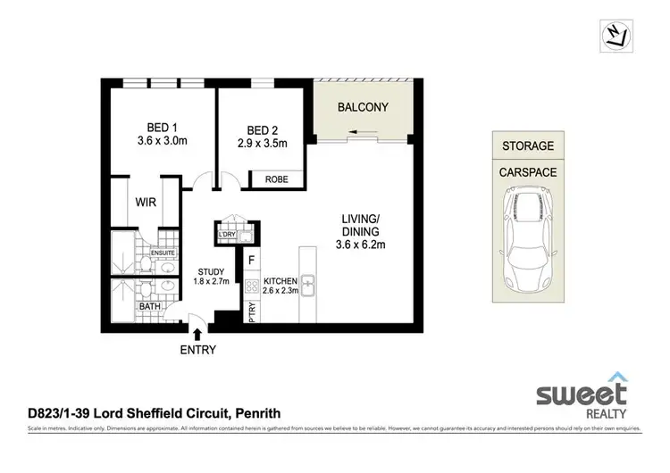 Floorplan of Homely apartment listing, D823/1-39 Lord Sheffield Circuit, Penrith NSW 2750