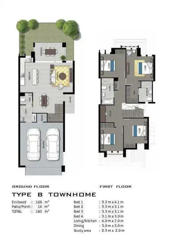 Floorplan of Homely townhouse listing, 8/37 Sickle Avenue, Hope Island QLD 4212