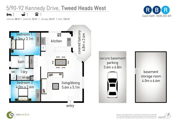 Floorplan of Homely unit listing, 5/90-92 Kennedy Drive, Tweed Heads West NSW 2485