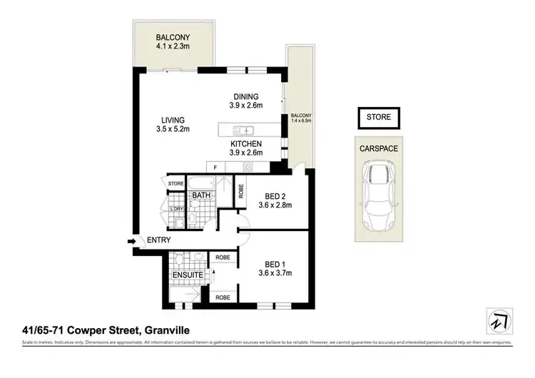 Floorplan of Homely apartment listing, 41/69-71 Cowper Street, Granville NSW 2142
