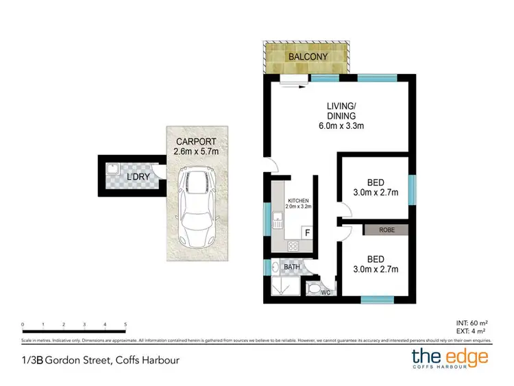 Floorplan of Homely apartment listing, 1/3b Gordon Street, Coffs Harbour NSW 2450