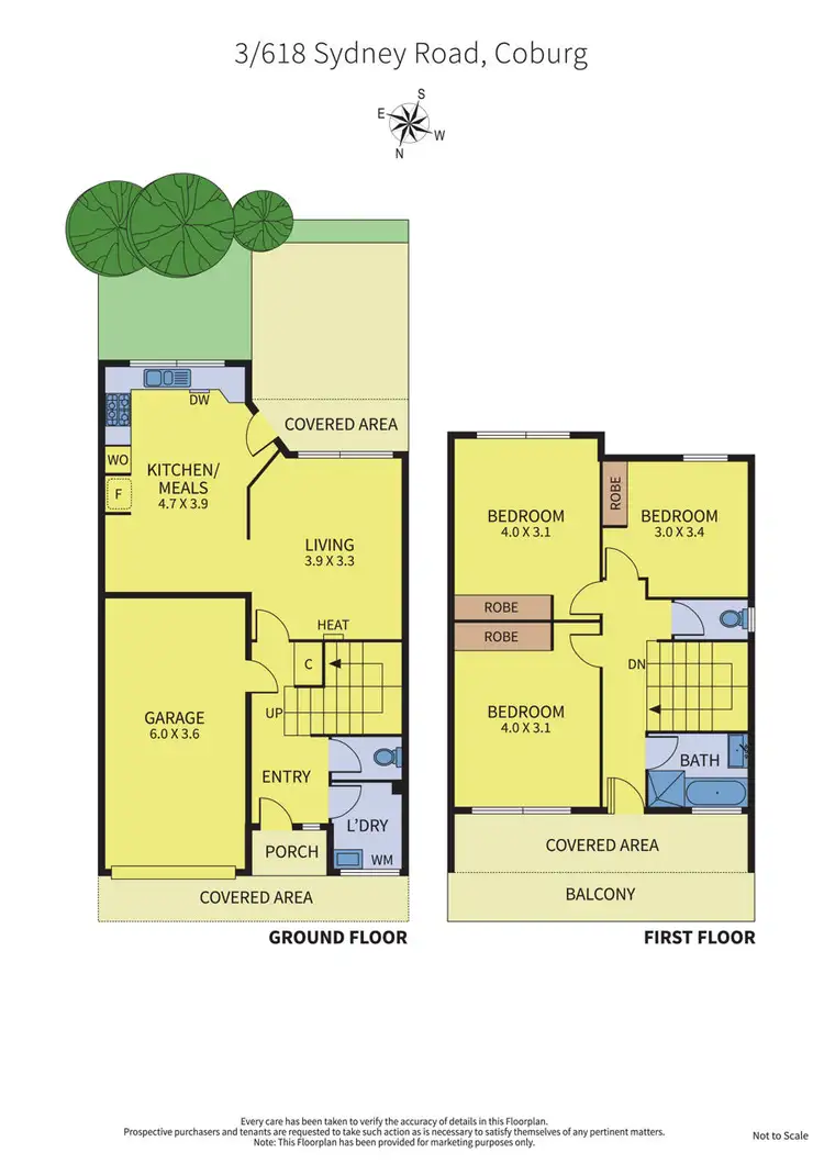 Floorplan of Homely townhouse listing, 3/618 Sydney Road, Coburg VIC 3058