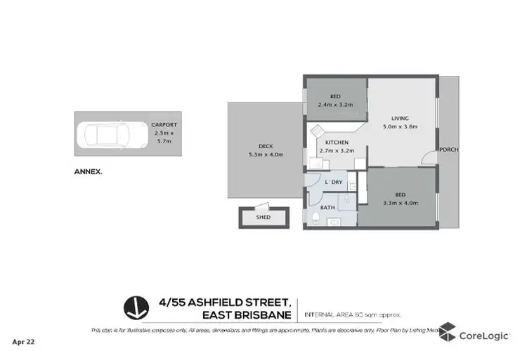 Floorplan of Homely apartment listing, Unit 4 /55 Ashfield Street, East Brisbane QLD 4169