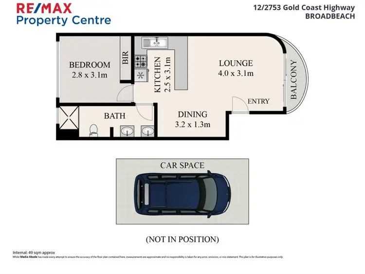 Floorplan of Homely unit listing, 12/2753 Gold Coast Highway, Broadbeach QLD 4218