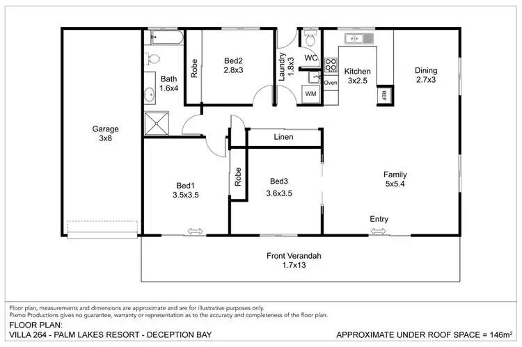 Floorplan of Homely retirement listing, 264/1 Webster Road, Palm Lake Resort, Deception Bay QLD 4508