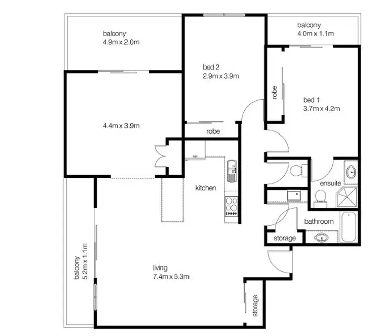 Floorplan of Homely unit listing, 6/12 Colton Street, Highgate Hill QLD 4101