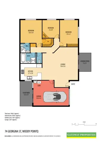 Floorplan of Homely unit listing, 1/74 Georgina, Woody Point QLD 4019