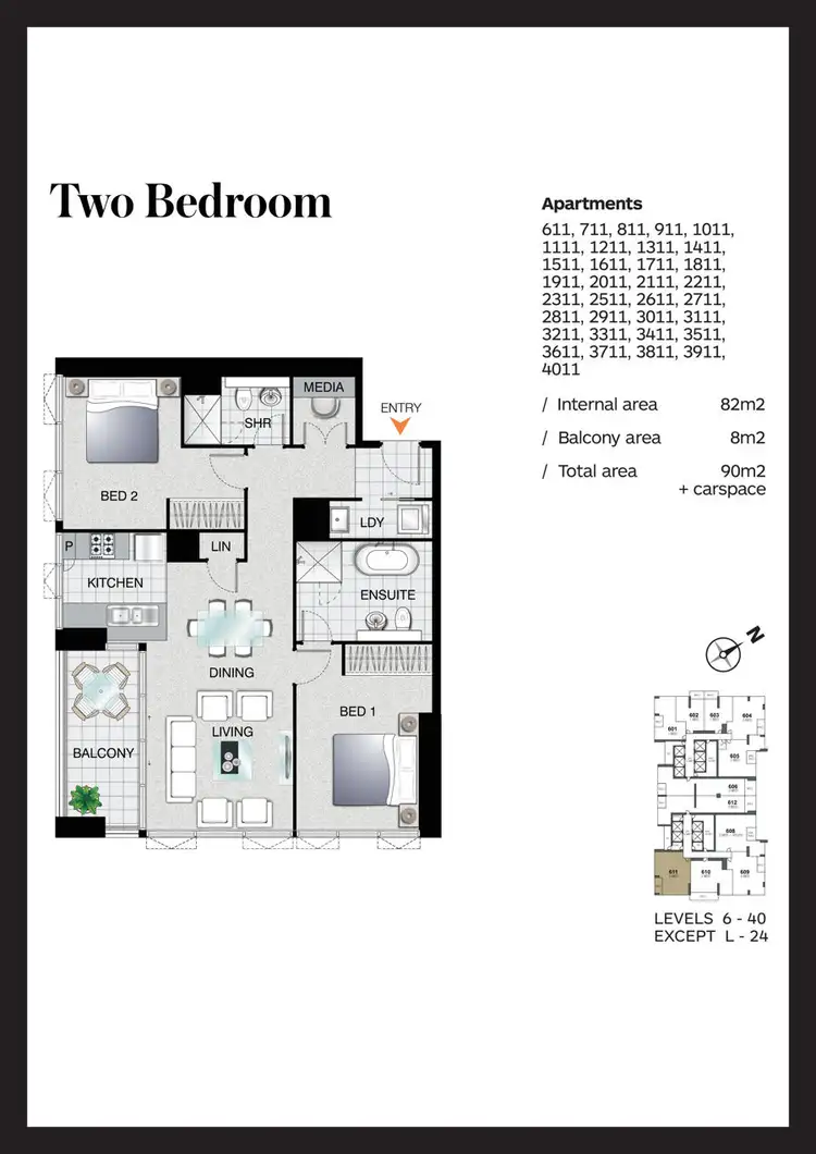 Floorplan of Homely apartment listing, 2511/2 Como Crescent, Southport QLD 4215