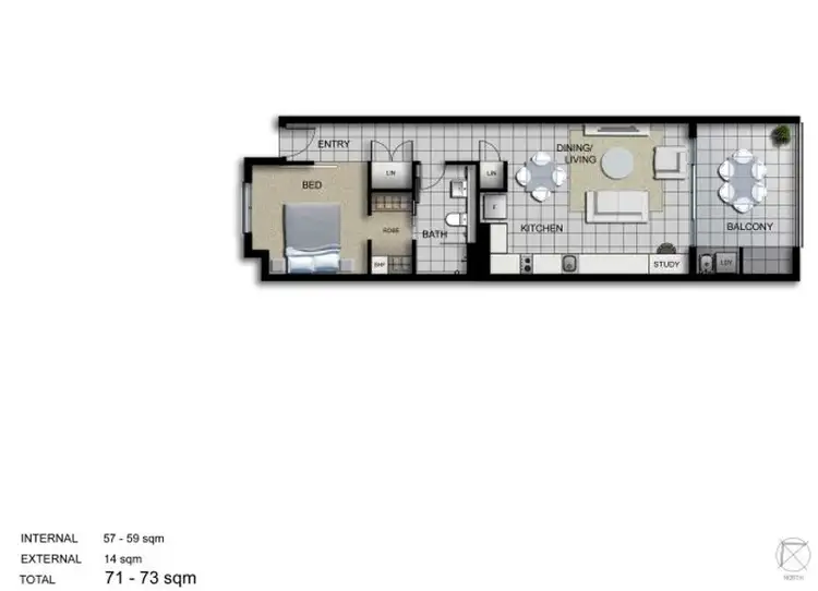 Floorplan of Homely apartment listing, 507/29 Robertson Street, Fortitude Valley QLD 4006