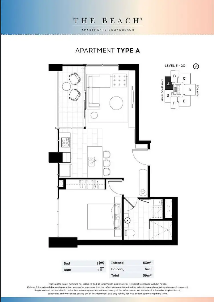 Floorplan of Homely unit listing, 1801/2663 Gold Coast Highway, Broadbeach QLD 4218