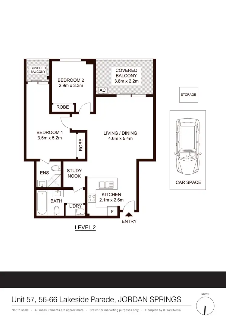 Floorplan of Homely unit listing, 57 56-66 Lakeside Parade, Jordan Springs NSW 2747