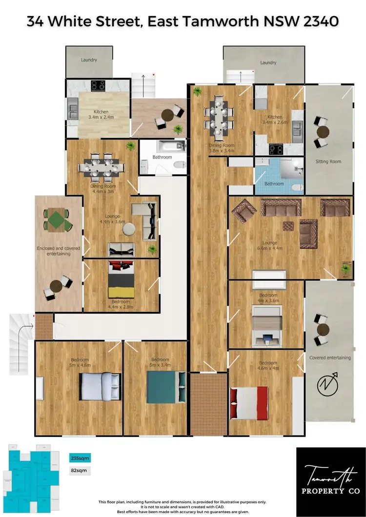 Floorplan of Homely semi-detached listing, 34 White Street, East Tamworth NSW 2340