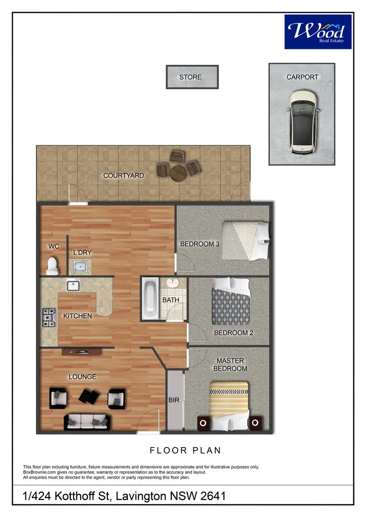 Floorplan of Homely unit listing, 1/424 Kotthoff St, Lavington NSW 2641
