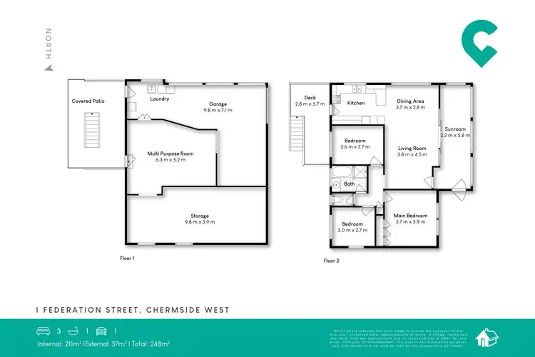 Floorplan of Homely house listing, 1 Federation Street, Chermside West QLD 4032