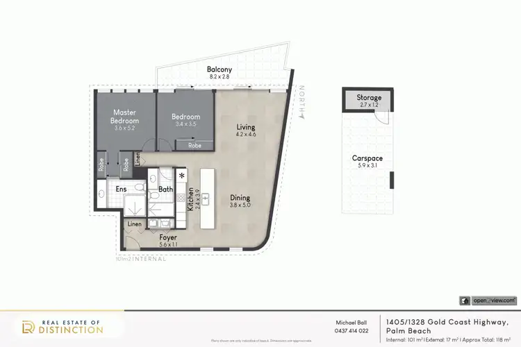 Floorplan of Homely apartment listing, 1405/1328 Gold Coast Highway, Palm Beach QLD 4221