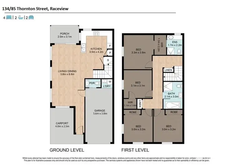 Floorplan of Homely townhouse listing, 134/85 Thornton Street, Raceview QLD 4305