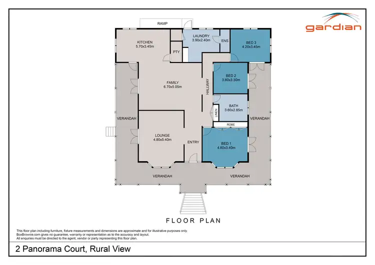 Floorplan of Homely house listing, 2 Panorama Court, Rural View QLD 4740