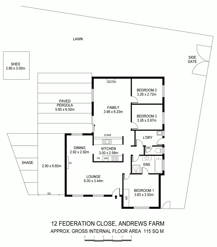 Floorplan of Homely house listing, 12 Federation Close, Andrews Farm SA 5114