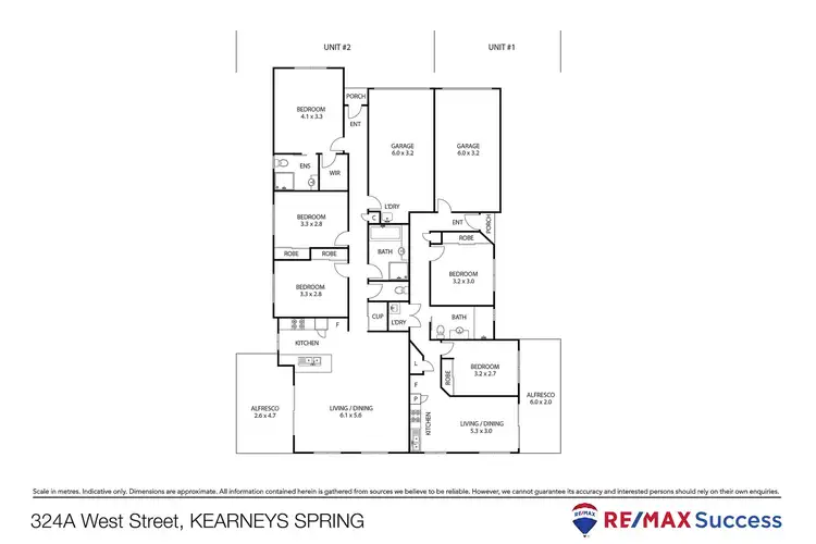 Floorplan of Homely semi-detached listing, 1 & 2/324a West Street, Kearneys Spring QLD 4350