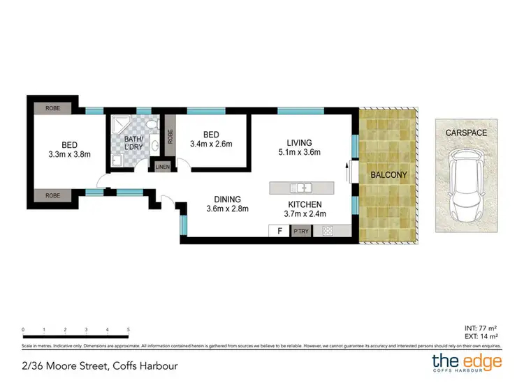 Floorplan of Homely apartment listing, 2/36 Moore Street, Coffs Harbour NSW 2450