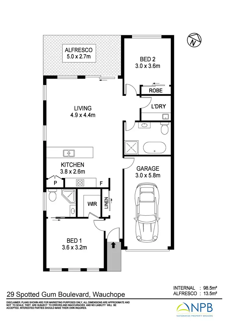 Floorplan of Homely semi-detached listing, 29 Spotted Gum Boulevard, Wauchope NSW 2446