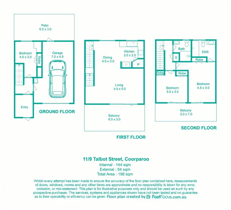 Floorplan of Homely townhouse listing, 11/9 Talbot Street, Coorparoo QLD 4151